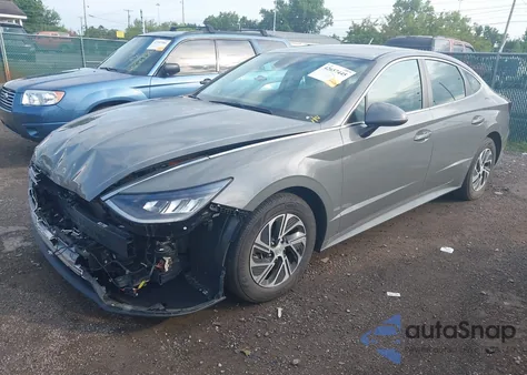 2021 Hyundai Sonata Hybrid Blue from USA, damaged, VIN KMHL24JJ1MA033199